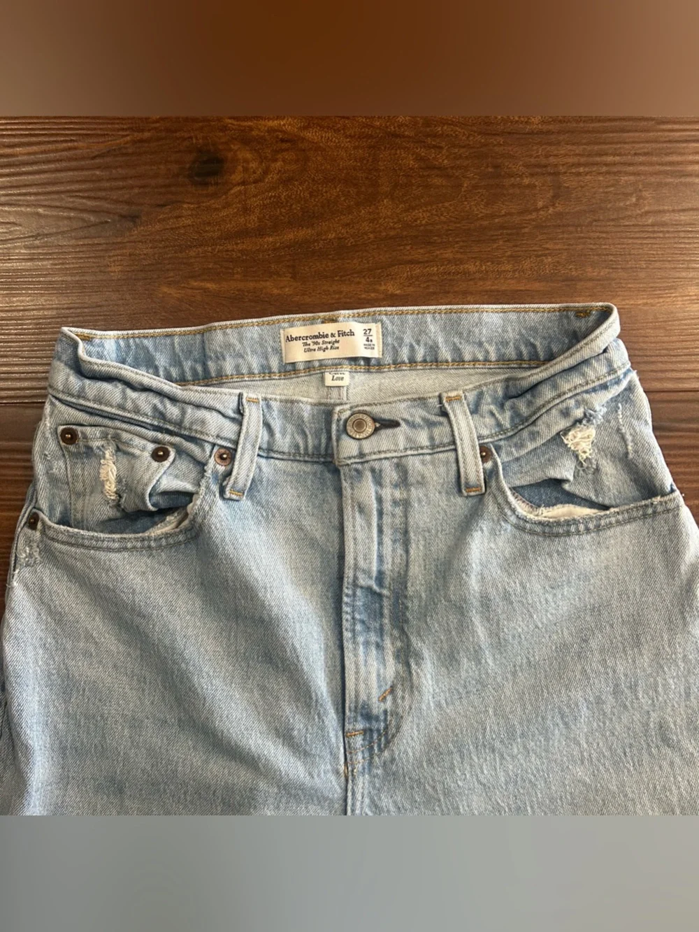 90's Straight Ultra High Rise Jeans - Curve Love - Abercrombie + Fitch - Picture 8 of 16